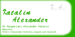 katalin alexander business card